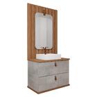 Armário Gabinete Milano 80cm Para Banheiro Ripado Com Cuba E