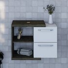 Armário Gabinete Nexus 65g Contemporâneo Carvalho Dark/branco