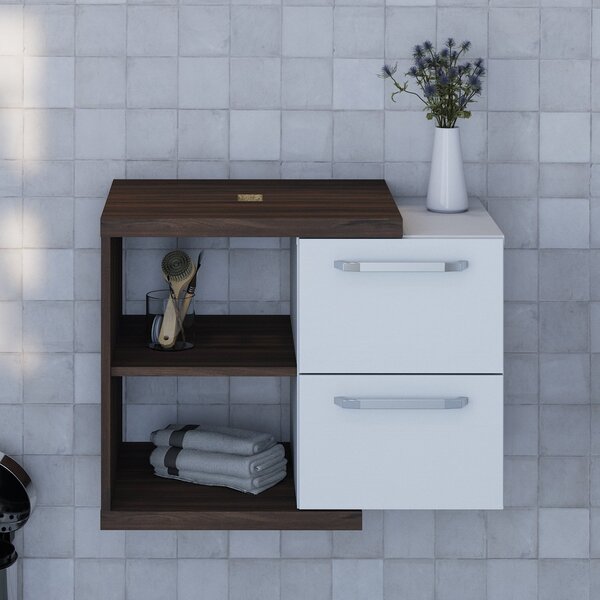 Armário Gabinete Nexus 65g Contemporâneo Nogal/branco Chess