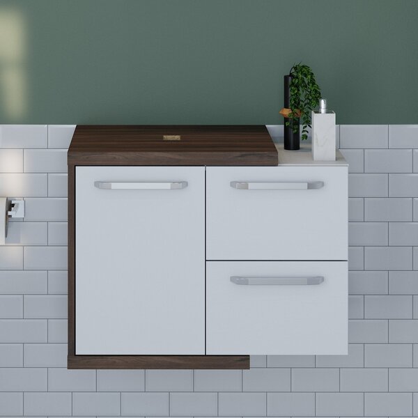 Armário Gabinete Nexus 65p Contemporâneo Nogal /branco Chess