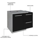 Armario Gabinete Nexus 65p Contemporâneo Snow /preto Ônix