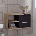 Armario Gabinete Nexus 83g Contemporâneo Carvalho/preto Ônix