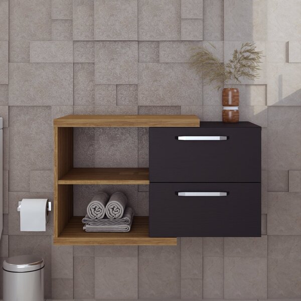 Armario Gabinete Nexus 83g Contemporâneo Lâmina Mel/preto Ônix