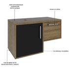 Armário Gabinete Nexus 83l Contemporâneo Lâmina Mel/preto Ônix