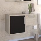 Armário Gabinete Nexus 83l Contemporâneo Snow/preto Ônix