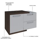 Armário Gabinete Nexus 83p Contemporâneo Nogal/branco Chess