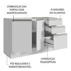 Armário Gabinete Para Banheiro 120cm 2 Portas 3 Gavetas Branc