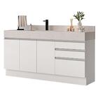 Armário Gabinete Para Banheiro 180cm 3 Portas 3 Gavetas Branc