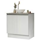 Armário Gabinete Para Banheiro 80cm 2 Portas Branco Madesa