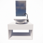 Armário Gabinete Para Banheiro Com Cuba Lavabo 50cm Branco Br