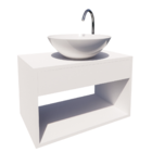 Armário Gabinete Para Banheiro Com Cuba Lavabo 50cm Branco Br