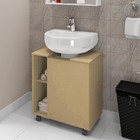 Armário Gabinete Para Banheiro Em Coluna Em Mdf - Natural