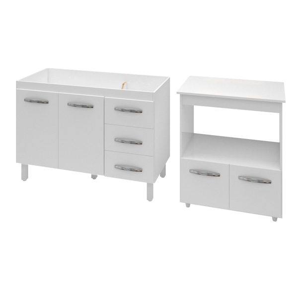 Armário Gabinete Pia De 120 Cm Bianca Com Balcão Multiuso Mic