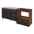 Armário Gabinete Pia De 120 Cm Com Balcão Cooktop 4 Bocas E F