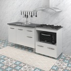 Armário Gabinete Pia De 120 Cm Com Balcão Cooktop 5 Bocas E F