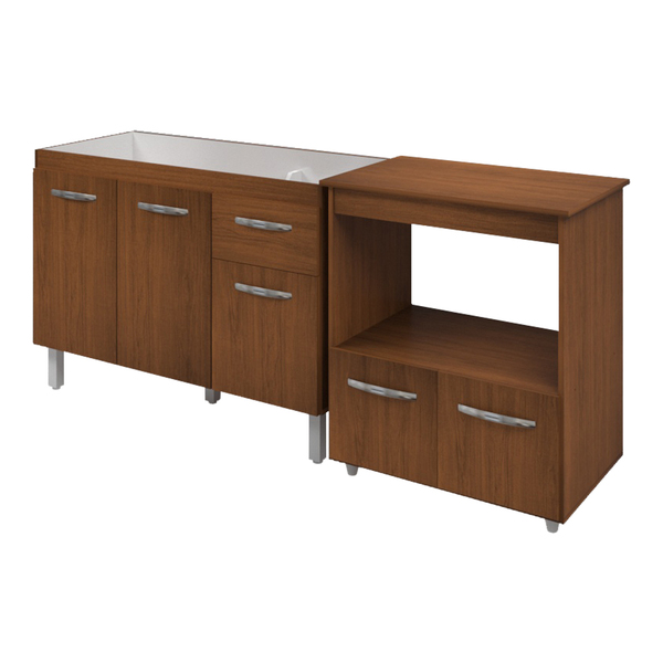 Armário Gabinete Pia De 120 Cm Com Balcão Multiuso Micro-onda