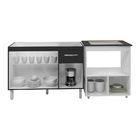 Armário Gabinete Pia De 120 Cm Preto Com Balcão Cooktop 4 Boc