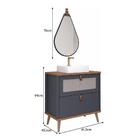 Armário Gabinete Vêneto 60cm Para Banheiro Com Cuba E Espelho