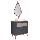 Armário Gabinete Vêneto 60cm Para Banheiro Com Cuba E Espelho