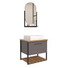 Armário Gabinete Vitta 60cm Para Banheiro Com Cuba E Espelho