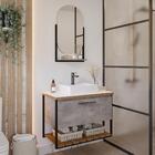 Armário Gabinete Vitta 80cm Para Banheiro Com Cuba E Espelho