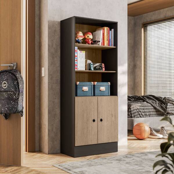 Armário Gamer Gabriel 2 Portas Preto Carvalho Tana Decor