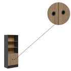 Armário Gamer Gabriel 2 Portas Preto Carvalho Tana Decor