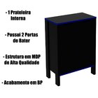 Armário Gamer Para Escritório Multiuso Baixo 2 Portas Preto/a