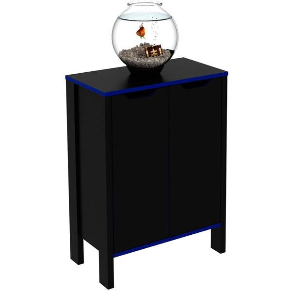 Armário Gamer Para Escritório Multiuso Baixo 2 Portas Preto/a