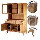 Armário Grande Rústico Portas Em Vidro Mel Shop Jm