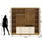 Armário Guarda Roupa Casal Canadá 6 Portas - Vlr Móveis  Natu