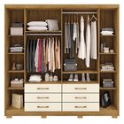 Armário Guarda Roupa Casal Canadá 6 Portas - Vlr Móveis  Natu