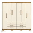 Armário Guarda Roupa Casal Canadá 6 Portas - Vlr Móveis  Natu