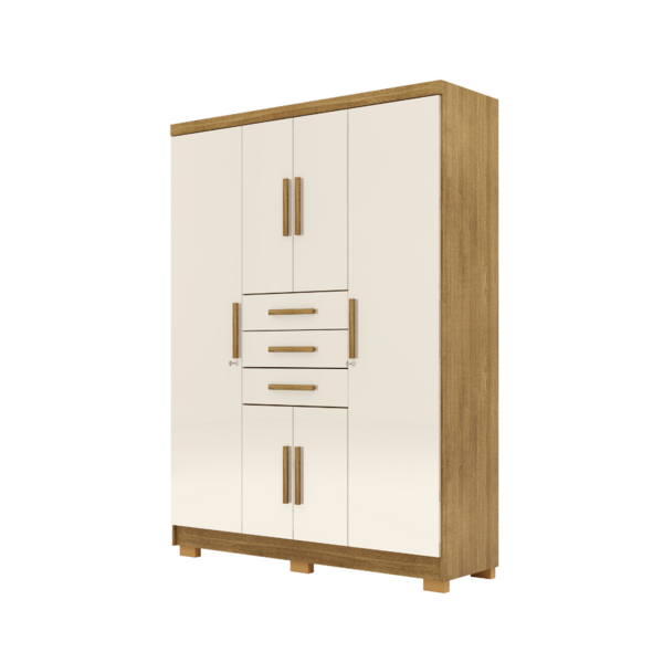 Armário Guarda Roupa Casal Taurus 6 Portas - Vlr Móveis  Natu