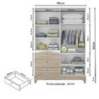 Armário Guarda Roupa Roupeiro Infantil 4 Portas 3 Gavetas Org