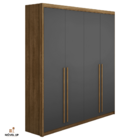 Armário Guarda Roupa Solteiro Dubai 4 Portas - Vlr Móveis  Na