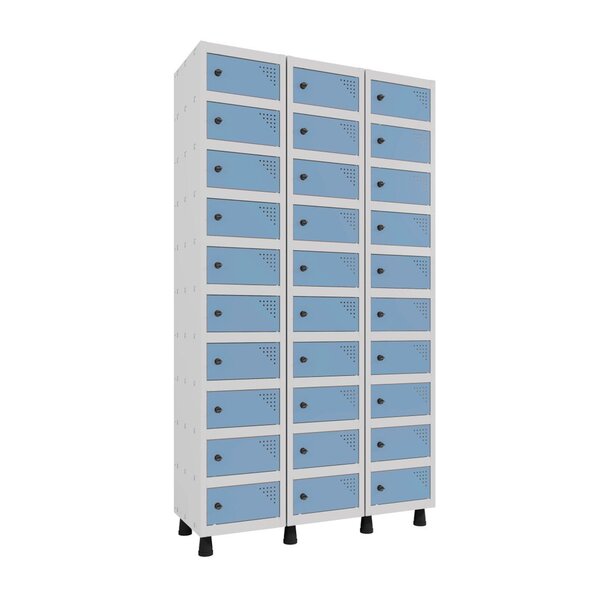 Armário Guarda Volume Locker Porta Objeto 30 Portas Aço Apop