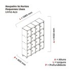 Armário Guarda Volume Locker Roupeiro 16 Portas Aço Grp 504/1