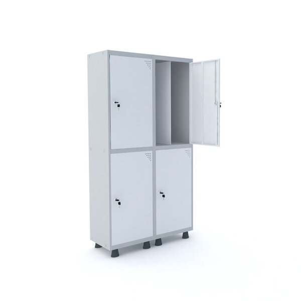Armário Guarda Volume Locker Roupeiro 4 Portas Aço 100cmx193c