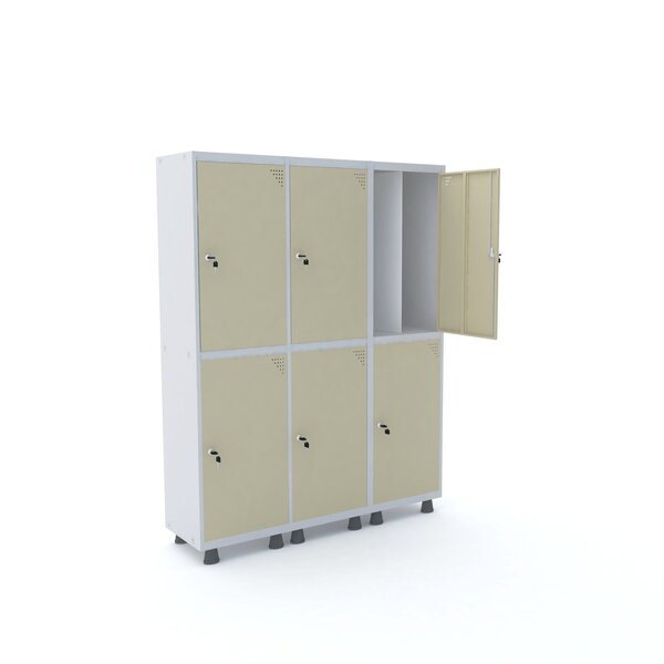Armário Guarda Volume Locker Roupeiro 6 Portas Aço 150cmx193c