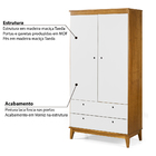 Armário Hendrix 2 Gavetas Em Madeira Maciça/mdf - Nogal/ Laca