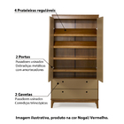 Armário Hendrix 2 Gavetas Em Madeira Maciça/mdf - Nogal/laca