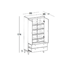 Armário Hendrix 2 Gavetas Em Madeira Maciça/mdf - Nogal/laca