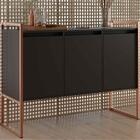 Armario Industrial 3 Portas Balso Preto Cobre Conjunto 2 Peças