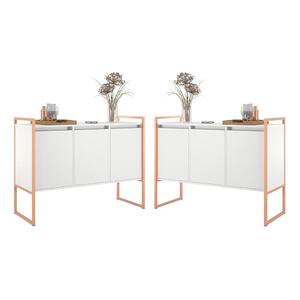 Foto de Armario Industrial 3 Portas Branco Cobre Conjunto 2 Peças