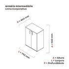 Armário Intermediário 02 Portas Pivotante Aic1100 Branco/preto