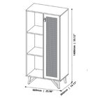 Armário Jb 2000 Com Porta Em Rattan E Puxador De Couro Preto/