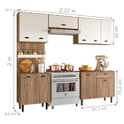 Armário Kit Cozinha 10 Portas Viviane Carvalho Off White