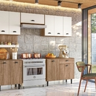 Armário Kit Cozinha 10 Portas Viviane Carvalho Off White