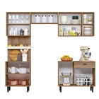 Armário Kit Cozinha 10 Portas Viviane Carvalho Off White